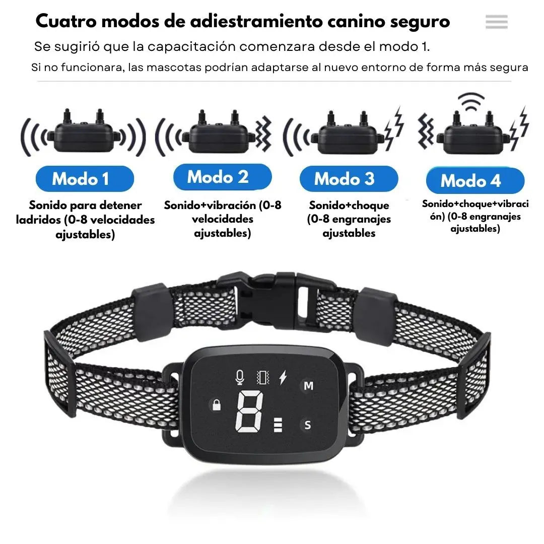 Collar de Adiestramiento Inteligente Anti Ladridos Resistente al Agua